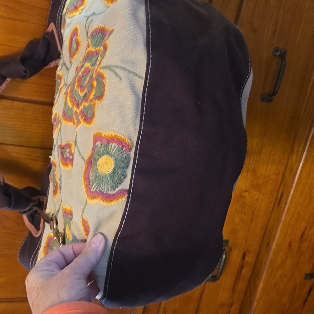 Boho Fossil Cameron Extra Large Canvas Tote W/Emb… - image 6